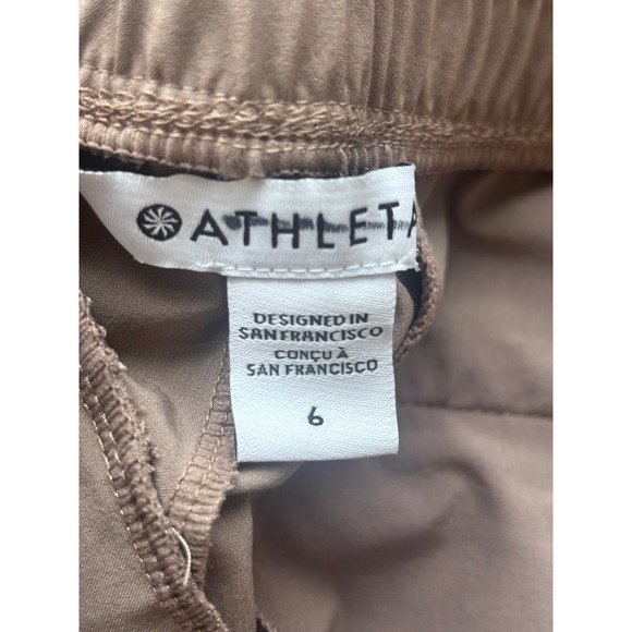 Athleta Avenue Wide Leg Drawstring Crop Pants Taupe Brown Travel Size 6 NWOT - Picture 9 of 12